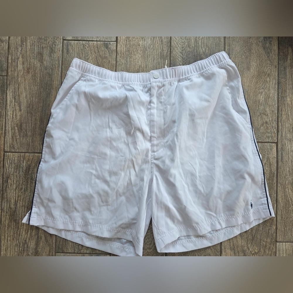 Ralph Lauren Polo White Athletic Shorts Blue Label Sz XL
